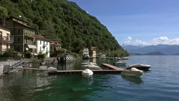 Landscape on Como Lake Between Mountains in Italy