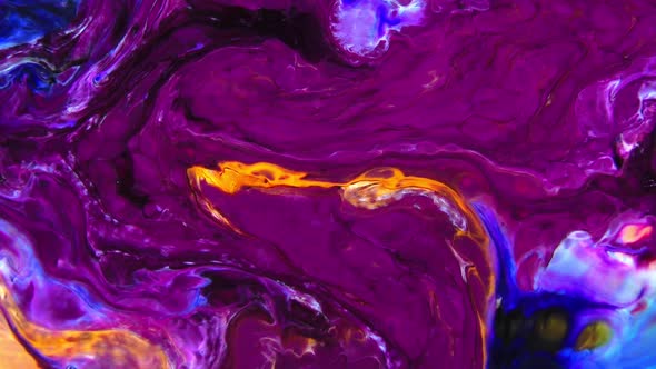 Psychedelic Spreading Flow Paint Swirling And Explosion