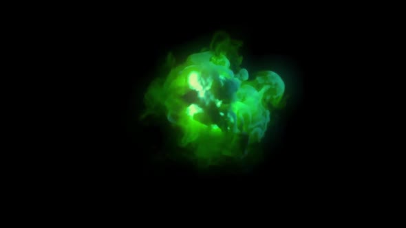 Green Light Coming From The Chemical Reaction Of Pulsating Smoke