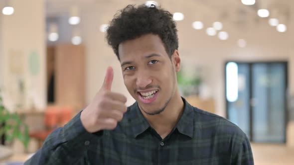African American Man Showing Thumbs Up Sign