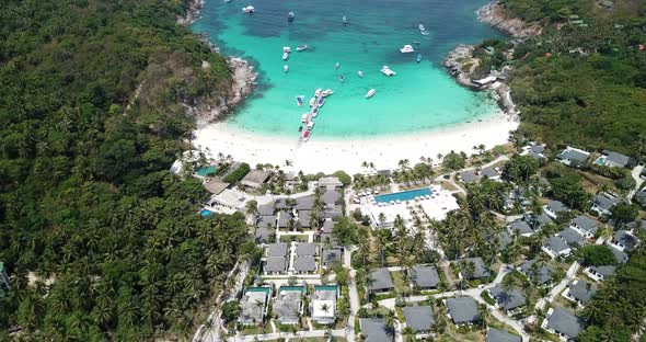 Green Palm Trees and Fields of Racha Island