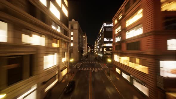 Beautiful Aerial Drone Hyperlapse View of Urban Modern City alt