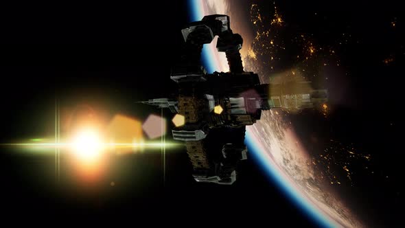 International Space Station Over the Planet Earth alt