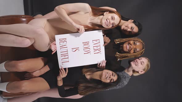 Optimistic Young Models of Different Body Size for Bodypositive