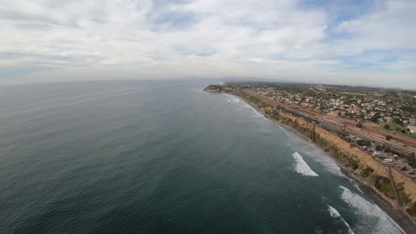 San Elijo State Beach Cardiff Ca Aerial Flyby