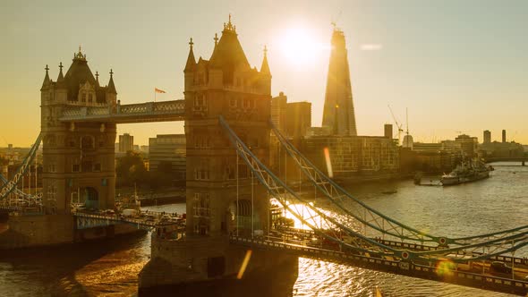 Tower Bridge in London Time Lapse