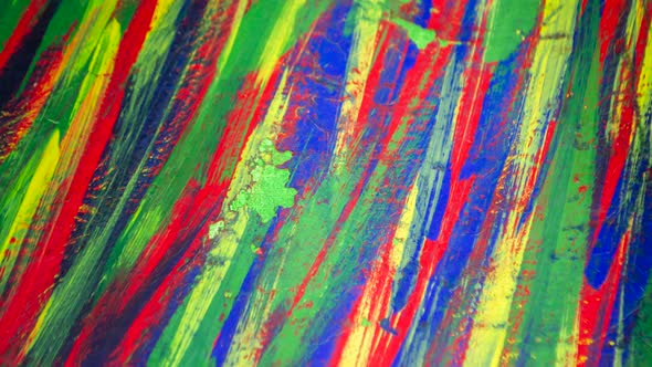 Bright Varied Art Background of Colored Lines of Brush Strokes