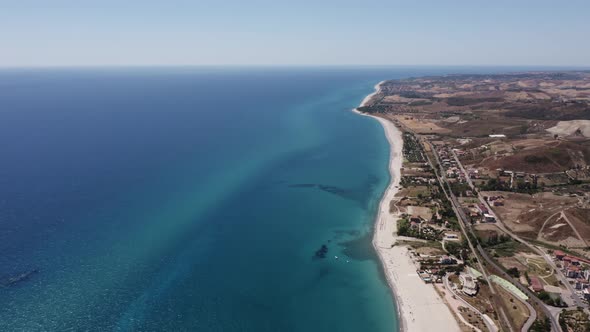 Aerial view of italian coast on summer