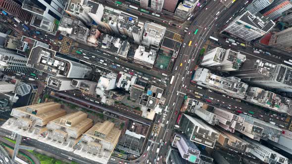 top view of Hong Kong city