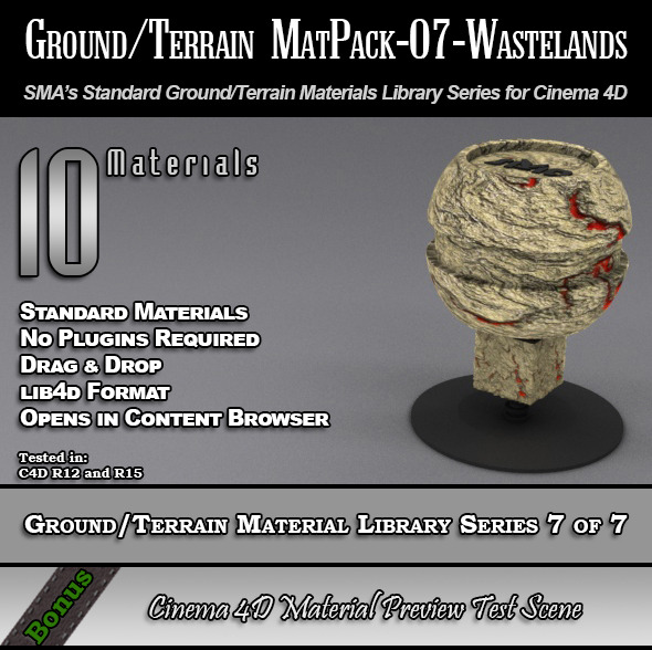 Standard Ground/Terrain MatPack-07-Wasteland [C4D]
