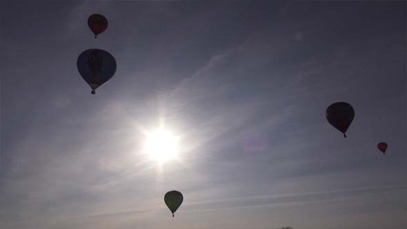 Hot Air Balloon and Sun