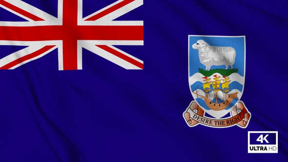 Falkland Islands Flag Waving Slowly Looped