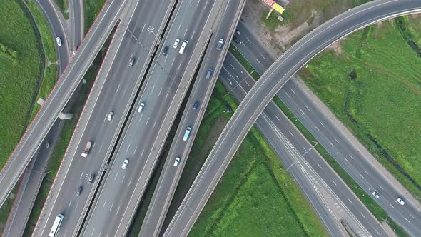 Aerial View on Modern Road Junction