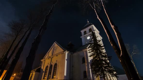 Church Lightet in Night