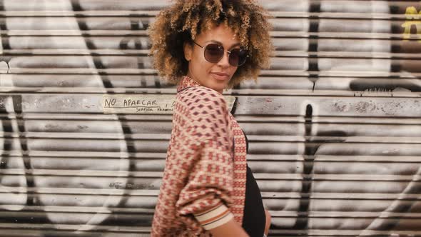 Wonderful Smiling Ethinic Woman on Street