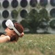 Girl lying on the grass taking off the vr goggles - VideoHive Item for Sale