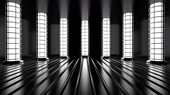 White Neon Stage Background Loop alt