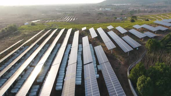 Solar power station in montain