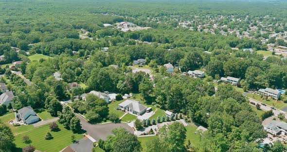 Residential Sleeping Area Street the a Monroe Town Area with Above Aerial View in New Jersey US