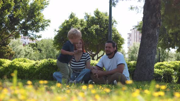 Family at Walk in the Green Park