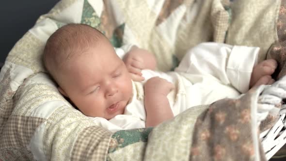 Caucasian Baby Yawning.