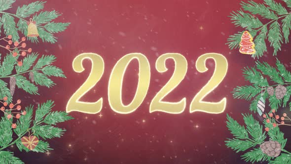 Happy New Year and Merry Christmas Elements 2022 Neon Animation 3d Motion Design for New Year