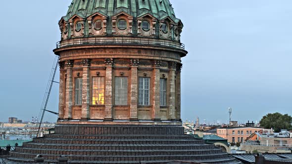 St.Petersburg. Aerial view at Kazan Cathedral white night