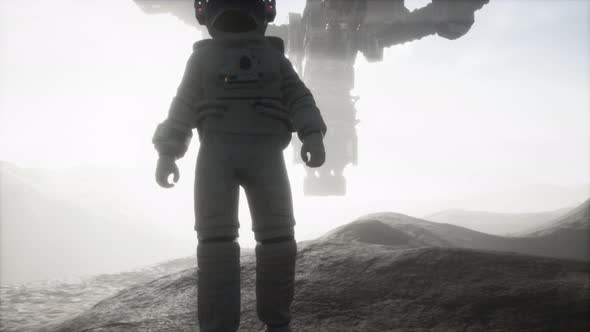 Astronaut Walking on an Mars Planet alt