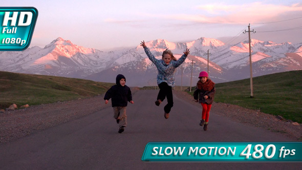 Children Running on the Road alt