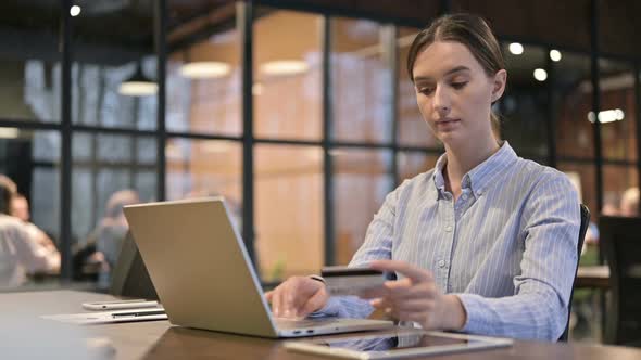 Successful Online Shopping By Young Woman