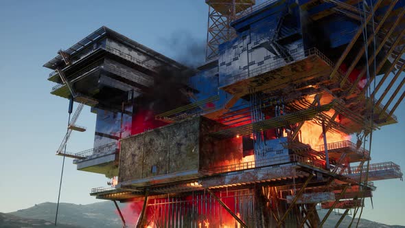 Offshore Oil and Gas Fire Case or Emergency Case alt