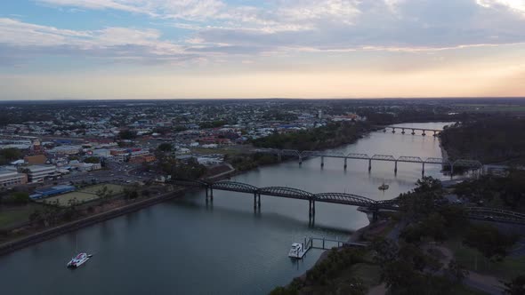 4K Drone over Burnett River Sunset, Bundaberg