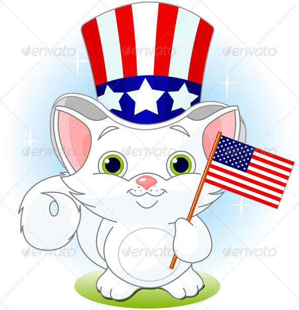 Fourth of July kitten