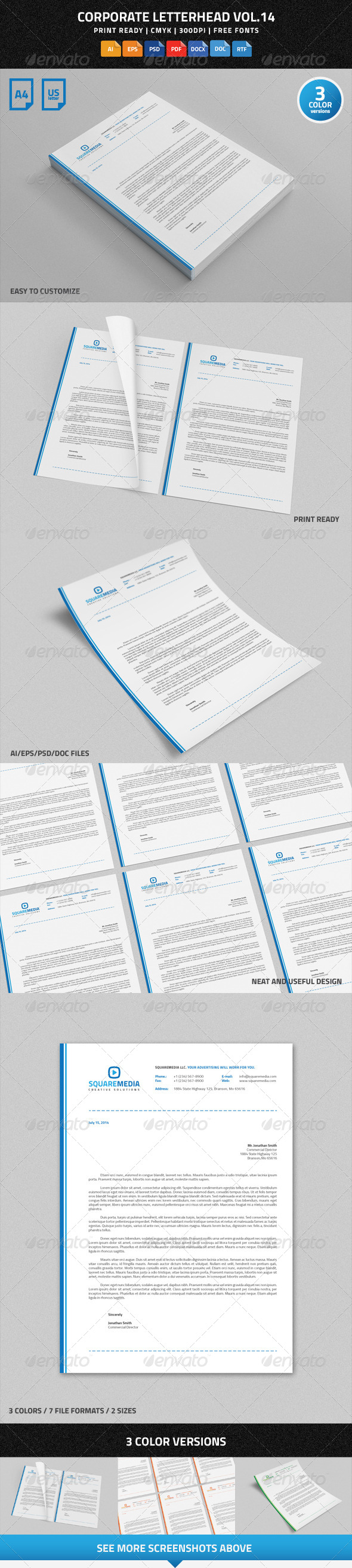 Corporate Letterhead Vol.14 with MS Word DOC/DOCX