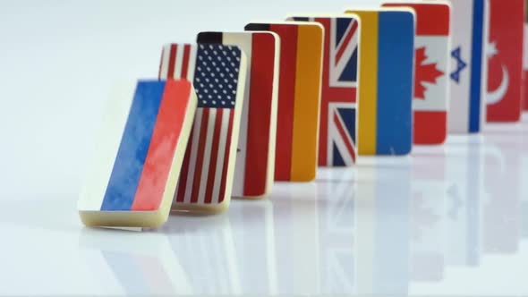 Flags on White Surface