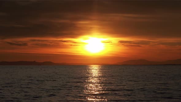 Yellow Red Sea Sunset