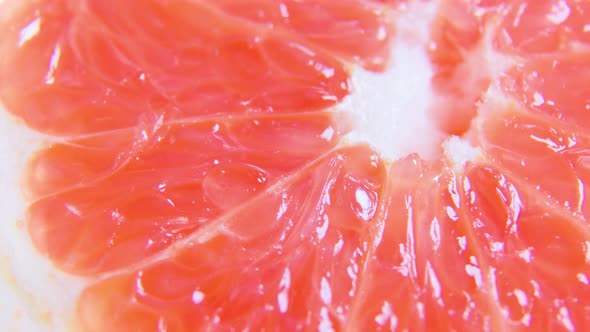 Extreme Close Up Colorful Fresh Red Citrus Fruit Slices