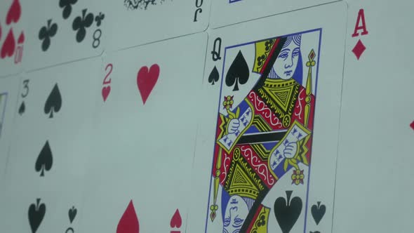 Beautiful Modern Deck of Poker Cards on the Table in the Casino