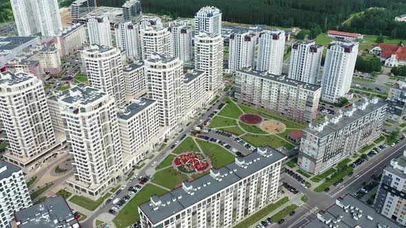 View From the Height of the New District in the City of Minsk