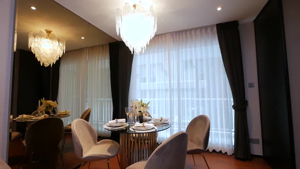 Beautiful Dining Area Fully Furnished with decorative objects