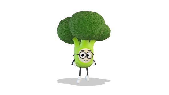 Broccoli Sneaks on White Background