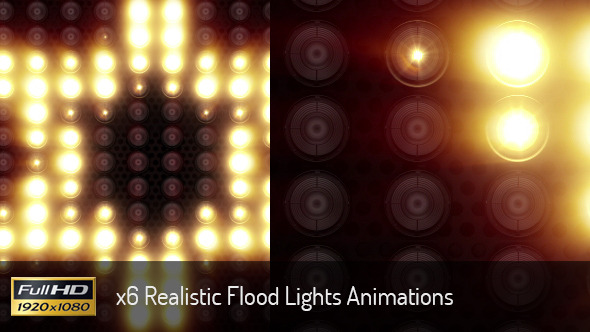 Six Realistic Floodlight Animations