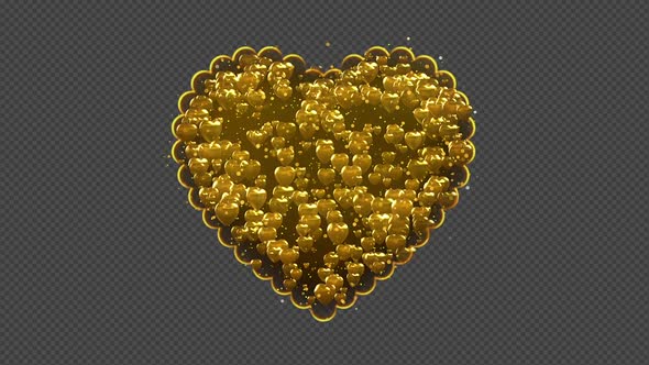 Gold Hearts in The Heart