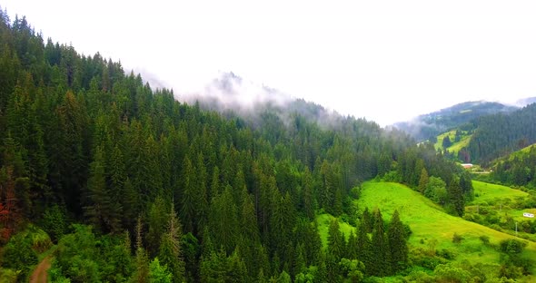 Aerial View in a Mountain