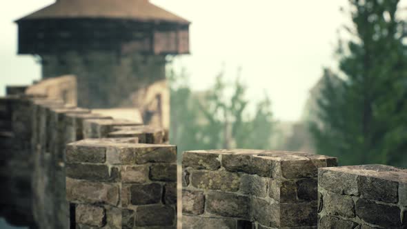 Old Castle Walls at the Sunset alt