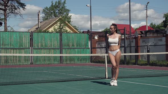 Sexy Tennis Player on Court