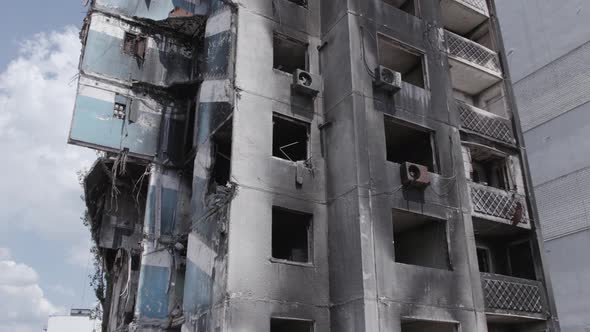 War in Ukraine Multistorey Destroyed Building