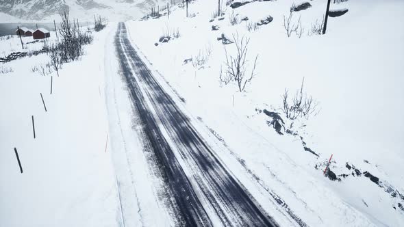 Winter Road on Lofoten Islands