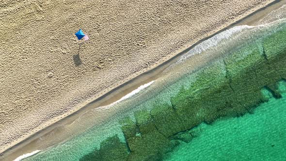 Azure texture of the sea aerial view 4 K