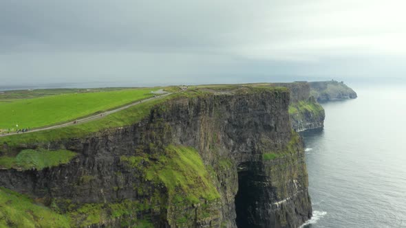 The magnificent Cliffs Of Moher seen from above.Shoot with Dji Mavic 2 Pro in 4K.